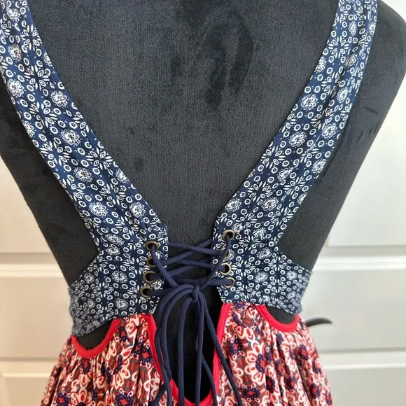 Lulu's Blue and Red Floral Mini Dress - Picture 3 of 4